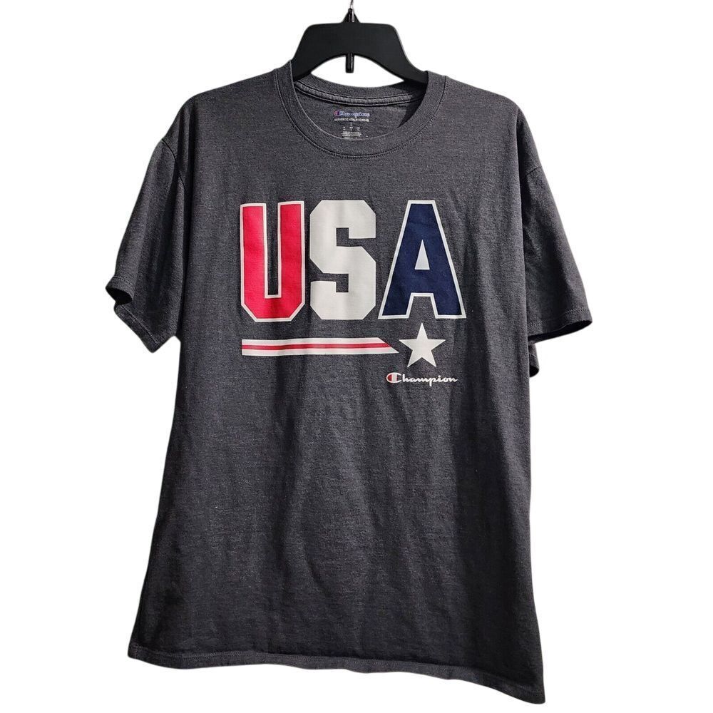 Champion USA Tee‎ Men's Large Gray